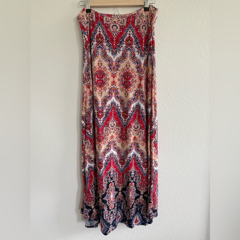 Renee C. Red and Blue Paisley Dress